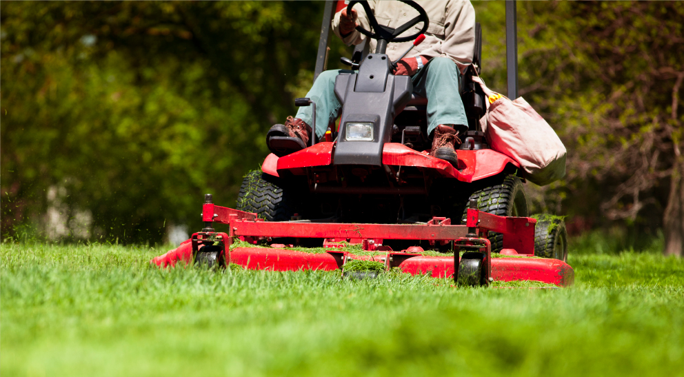 A lawnmower being used at a senior living community in Athens, GA.