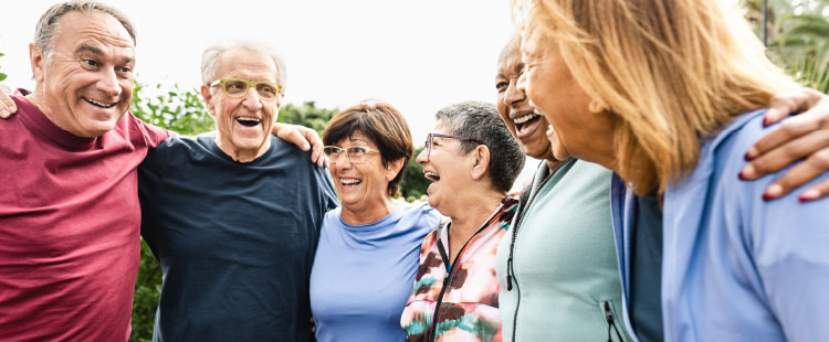 Several seniors get together at a community.