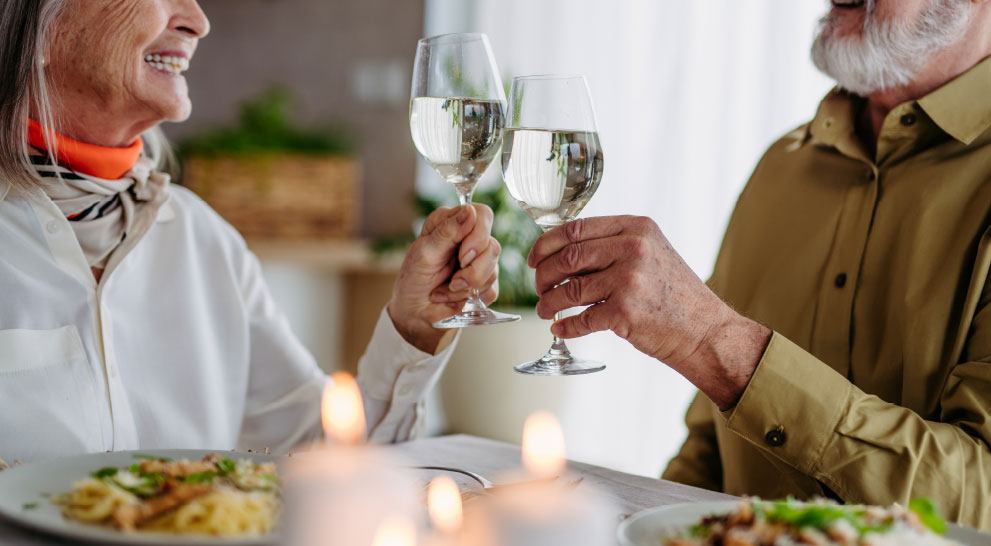 Older couple dining together | Presbyterian Village Athens